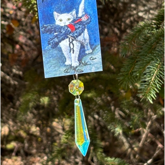 Krampus cat Ornament, retro krampus postcard reproduction ornament, creepmas - Picture 3 of 10